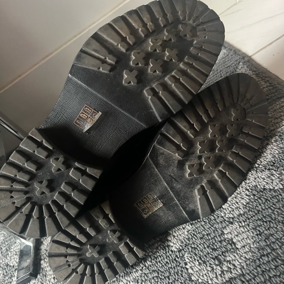 Nevada combat boots leather lace up winter fall moto biker black silver classy - Picture 7 of 10